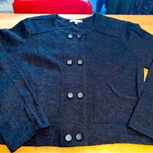Cabi Wool Cardigan Sweater gorgeous heathered gray